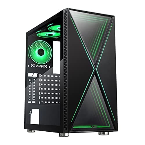 BGears b-BlackWidow-RGB ATX Mid Tower Black with Tinted Tempered Glass Side Panel and Front Panel USB 3.2 Gen 1 Type-A, USB 2.0 Type-A image