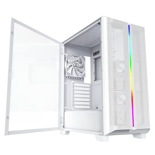 Montech SKY ONE LITE ATX Mid Tower White Tempered Glass Side Panel image