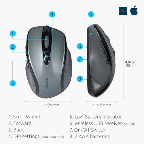 Kensington Pro Fit Mid-Size Wireless Optical Mouse image