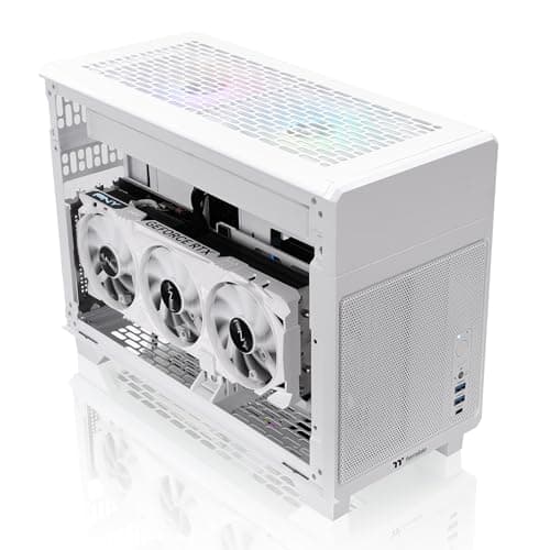 Thermaltake TR100 Mini-ITX Desktop White Mesh Side Panel, USB 3.2 Gen 2 Type-C, USB 3.2 Gen 1 Type-A image