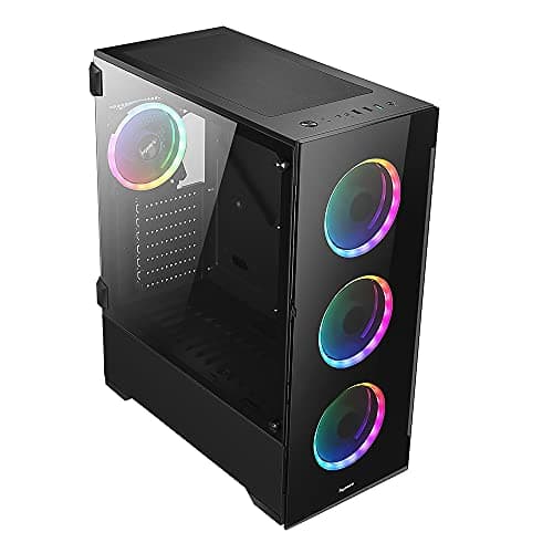 BGears b-Voguish ATX Mid Tower Black with Tempered Glass Side Panel and USB 3.2 Gen 1 Type-A USB 2.0 Type-A image