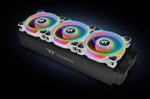 Thermaltake Riing Quad 14 RGB Radiator TT Premium Edition 140mm White RGB PWM 60.17 CFM 3-Pack image