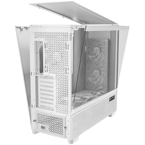 Antec FLUX PRO ATX Full Tower White / Brown Tempered Glass Side Panel, USB 3.2 Gen 2 Type-C, USB 3.2 Gen 1 Type-A image