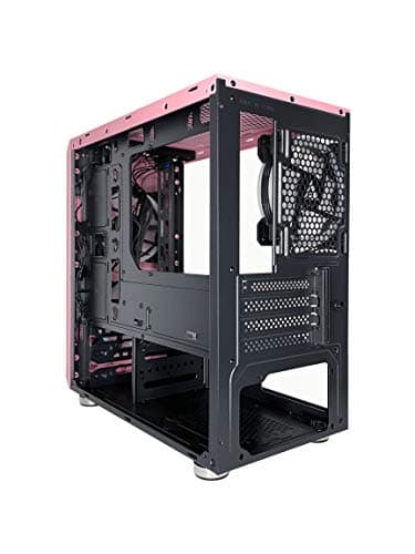 Apevia Prodigy MicroATX Mini Tower Pink Tempered Glass Side Panel image