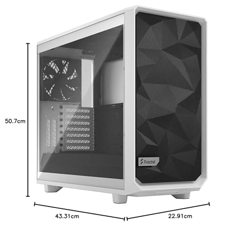 Fractal Design Meshify 3 ATX Mid Tower White with Tempered Glass Side Panel and USB 3.2 Gen 2x2 Type-C USB 3.2 Gen 1 Type-A image