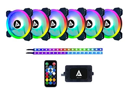Apevia Twilight 120mm White / Black RGB 57.67 CFM 6-Pack image