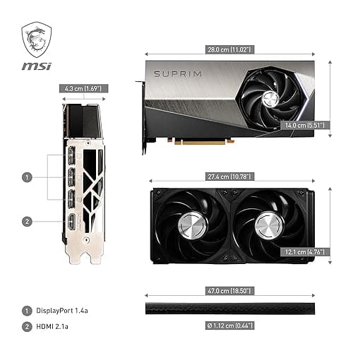 MSI SUPRIM LIQUID GeForce RTX 4090 24GB GDDR6X Black / Silver image