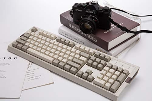 Ajazz AK510 Retro Mechanical Gaming Keyboard - PBT SP Spherical Keycaps - Classic Grey-White Matching - RGB Backlight - Brown Switches image