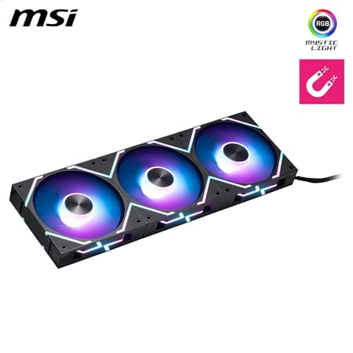 MSI MPG EZ120 120mm Black 73.82 CFM PWM Addressable RGB 3-Pack image
