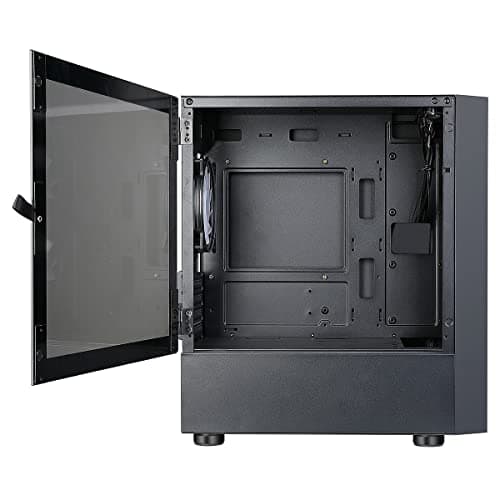 CiT Slammer Micro ATX Mid Tower Black with Tempered Glass Side Panel and USB 3.2 Gen 1 Type-A, USB 2.0 Type-A image
