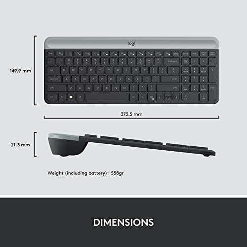 Logitech MK470 Wireless/Wired Slim Keyboard With Optical Mouse image