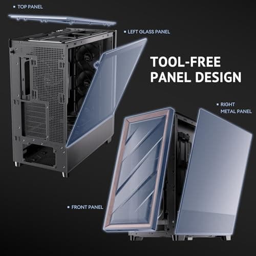 Antec FLUX ATX Mid Tower Black / Brown Tempered Glass Side Panel image