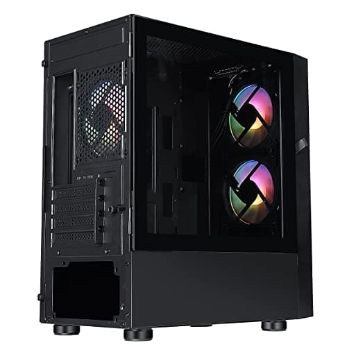CiT Slammer Micro ATX Mid Tower Black with Tempered Glass Side Panel and USB 3.2 Gen 1 Type-A, USB 2.0 Type-A image