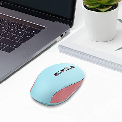 Wireless Mouse, seenda 2.4G Wireless Computer Mouse with Nano Receiver 3 Adjustable DPI Levels, Portable Mobile Optical Mice for Laptop, PC, Chromebook, Computer, Notebook, Pink & Blue image