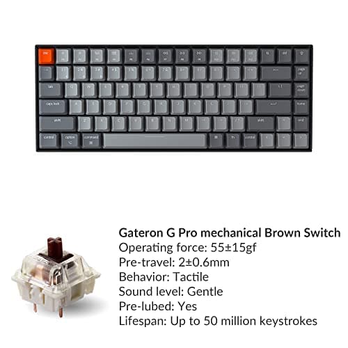 Keychron K2 Plastic Wireless Standard Gateron G Pro Brown Mechanical Keyboard image