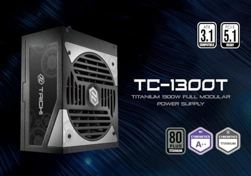 ASRock Taichi TC-1300T Black / Silver 1300W Fully Modular 80+ Titanium Certified ATX image