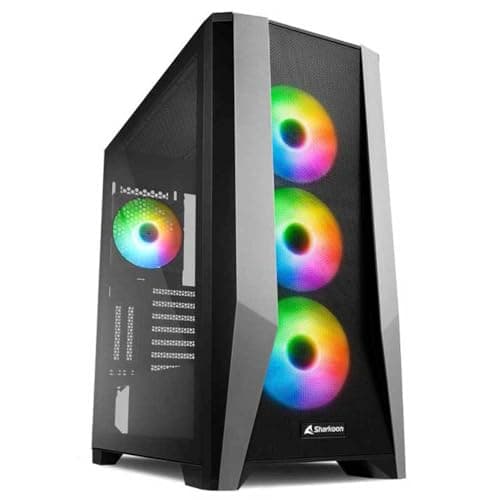 SHARKOON TG7M RGB ATX Mid Tower Black Tempered Glass image