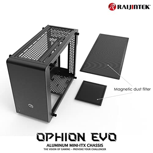 RAIJINTEK OPHION EVO Mini-ITX Desktop Black with Acrylic Side Panel and USB 3.2 Gen 1 Type-A image