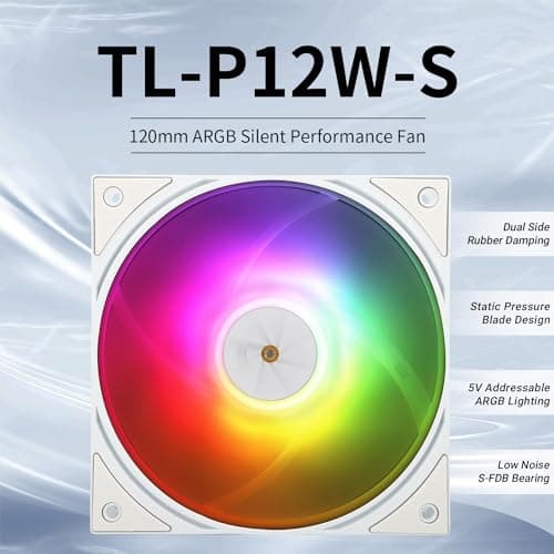 Thermalright TL-P12W-S 120mm White Addressable RGB PWM 52.86 CFM 1-Pack image