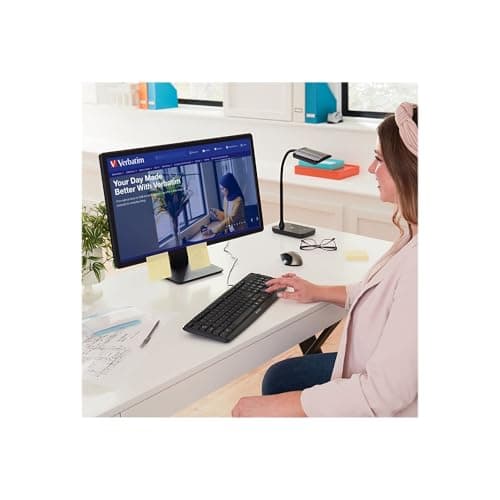 Verbatim Slimline Keyboard - Wired with USB Accessibility - Mac & PC Compatible - Black - 99201 image