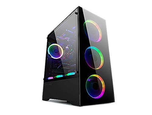 BGears b-Voguish ATX Mid Tower Black with RGB, Tempered Glass Side Panel, USB 3.2 Gen 1 Type-A, USB 2.0 Type-A image