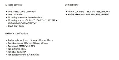 Corsair H60 Water 120mm 54 CFM image