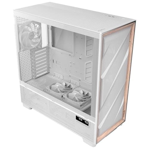 Antec FLUX PRO ATX Full Tower White / Brown Tempered Glass Side Panel, USB 3.2 Gen 2 Type-C, USB 3.2 Gen 1 Type-A image
