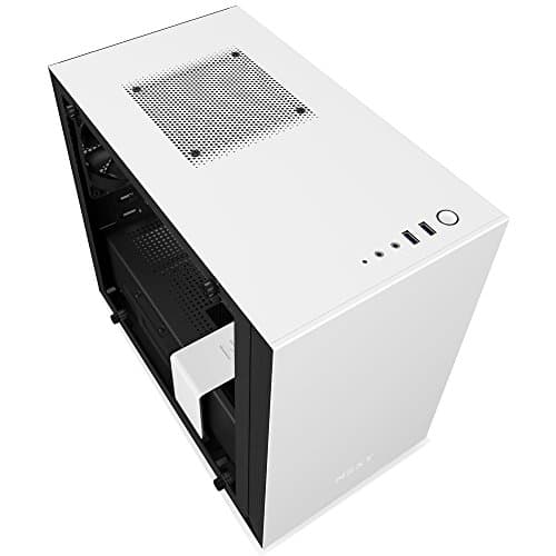 NZXT H200 - White - Mini-ITX PC Gaming Case - Tempered Glass Panel - All-Steel Construction - Enhanced Cable Management System - Water Cooling Ready image