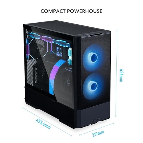 Lian Li Lancool 207 ATX Mid Tower Black with Tempered Glass Side Panel and USB 3.2 Gen 2 Type-C, USB 3.2 Gen 1 Type-A image