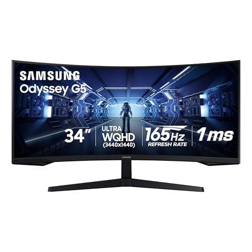 Samsung Odyssey G5 C34G55T 34" 1440p 165Hz VA Curved Monitor image