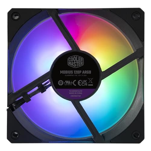 Cooler Master MOBIUS 120P 120mm Black Addressable RGB PWM 75.2 CFM image