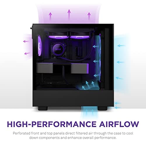 NZXT H5 Flow RGB ATX Mid Tower Black Tempered Glass Side Panel image