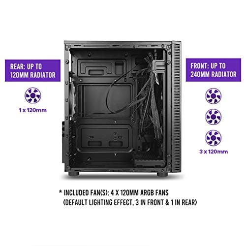 Antec NX210 ATX Mid Tower Black Tempered Glass Side Panel, USB 3.2 Gen 1 Type-A USB 2.0 Type-A image