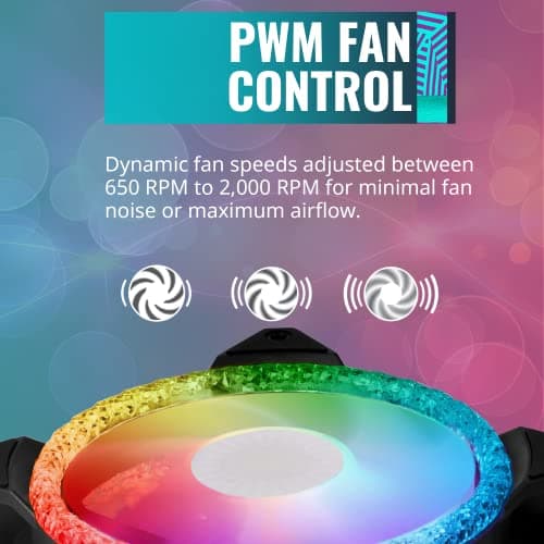 Cooler Master MasterFan MF Prismatic 120mm Black / White Addressable RGB PWM 55 CFM 1-Pack image