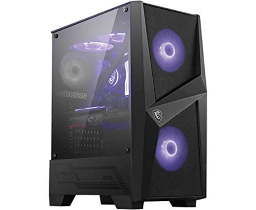 MSI MAG FORGE 100M ATX Mid Tower Black with Tempered Glass Side Panel and USB 3.2 Gen 1 Type-A Front Panel image