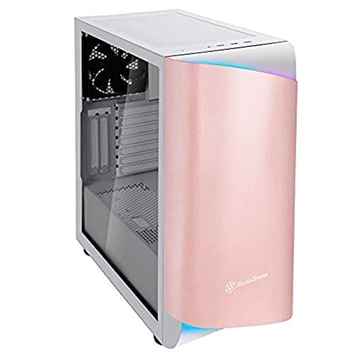 Silverstone SETA A1 ATX Mid Tower Pink / Silver with Tempered Glass Side Panel and USB 3.2 Gen 2 Type-C, USB 3.2 Gen 1 Type-A image