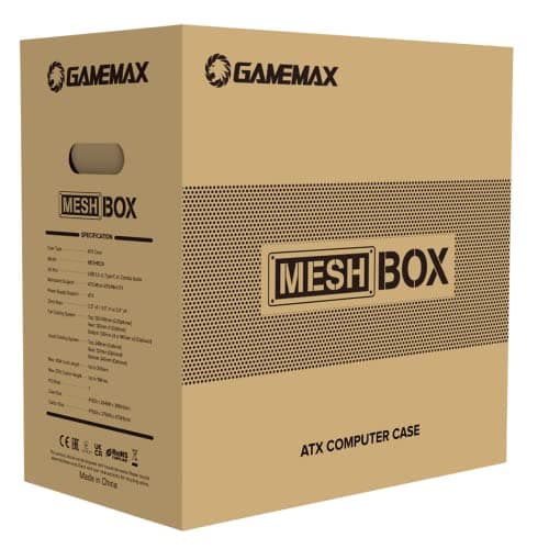 GameMax MeshBox Pro ATX Mid Tower Black Mesh Side Panel and USB 3.2 Gen 2 Type-C / USB 3.2 Gen 1 Type-A image
