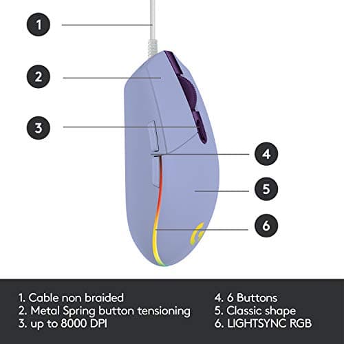 Logitech G203 Lightsync Wired Optical Mouse image