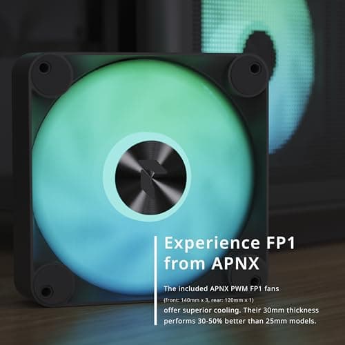 APNX Creator C1 ATX Mid Tower Black Tempered Glass Side Panel image