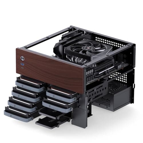 Jonsbo N4 Micro ATX Desktop Black / Brown Mesh Side Panel, USB 3.2 Gen 2 Type-C, USB 3.2 Gen 1 Type-A image