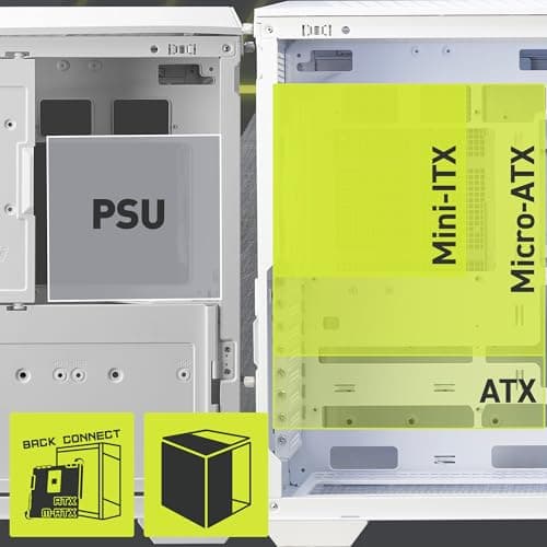 MSI MAG PANO 100R PZ ATX Mid Tower White Tempered Glass Side Panel and USB 3.2 Gen 2 Type-C USB 3.2 Gen 1 Type-A image