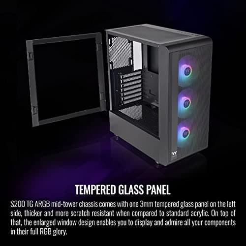 Thermaltake S200 TG ARGB ATX Mid Tower Black Tempered Glass image
