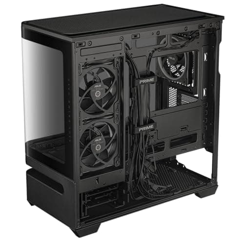 Asus Prime AP202 Micro ATX Mid Tower Black with Tempered Glass Side Panel and USB 3.2 Gen 2x2 Type-C, USB 3.2 Gen 1 Type-A image