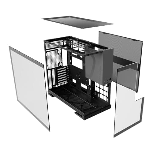 Geometric Future Model 5 ATX Mid Tower Black / Gray with Tempered Glass Side Panel, Fanless, and USB 3.2 Gen 2x2 Type-C USB 3.2 Gen 1 Type-A image