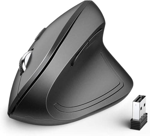 iClever Vertical Mouse - Ergonomic Mouse Wireless 6 Buttons with Adjustable DPI 1000/1600/2000/2400 Comfortable 2.4G Optical Ergo Mouse for Laptop, Computer, Desktop, Windows, Mac OS main image