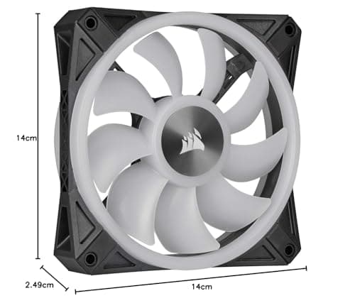 Corsair iCUE QL140 140mm Black PWM RGB 50.2 CFM 2-Pack image
