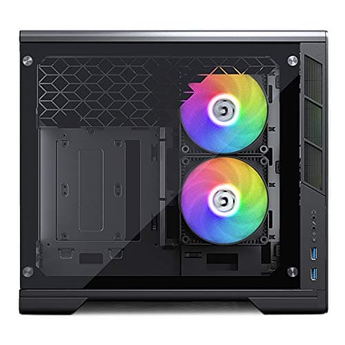 MagniumGear Neo Mini V2 Mini-ITX Desktop Silver Tempered Glass Side Panel Front USB 3.2 Gen 1 Type-A image