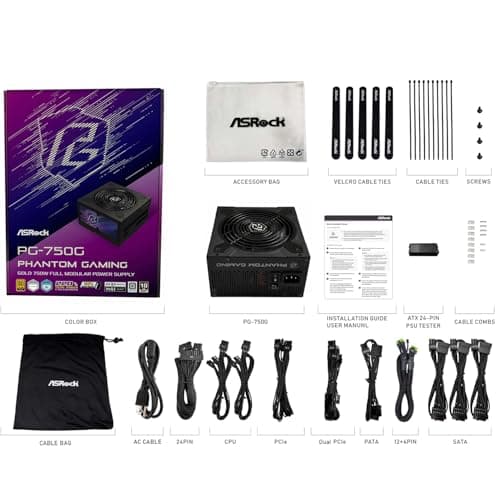 ASRock Phantom Gaming PG-750G Black 750W Fully Modular 80+ Gold Certified ATX image