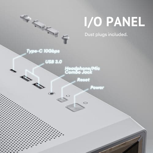 Antec FLUX ATX Mid Tower White / Brown with Tempered Glass Side Panel and USB 3.2 Gen 2 Type-C, USB 3.2 Gen 1 Type-A image