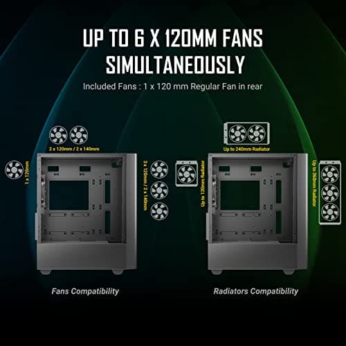 Antec NX500M Micro ATX Mini Tower Black with Tempered Glass Side Panel and USB 3.2 Gen 1 Type-A / USB 2.0 Type-A image